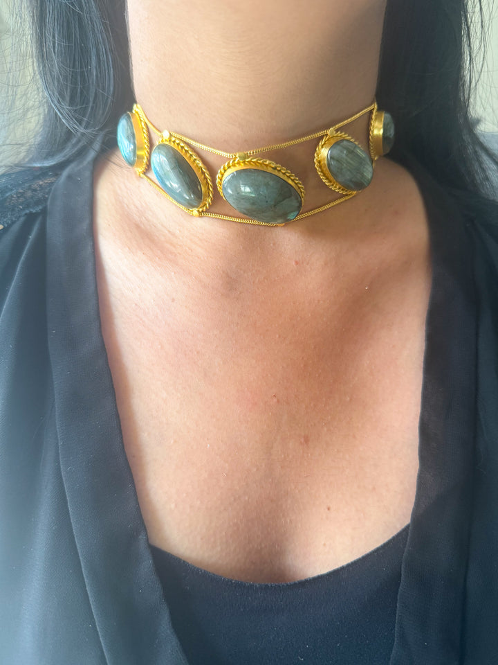 Statement Labradorite Choker / One of a kind Jewellery/ Indian Choker