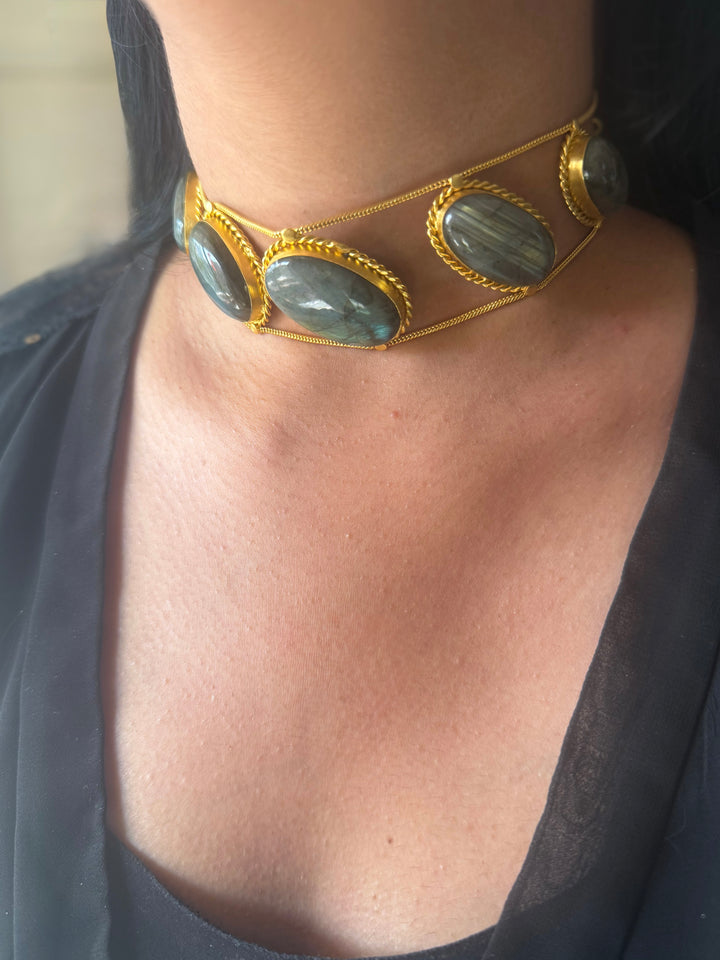 Statement Labradorite Choker / One of a kind Jewellery/ Indian Choker