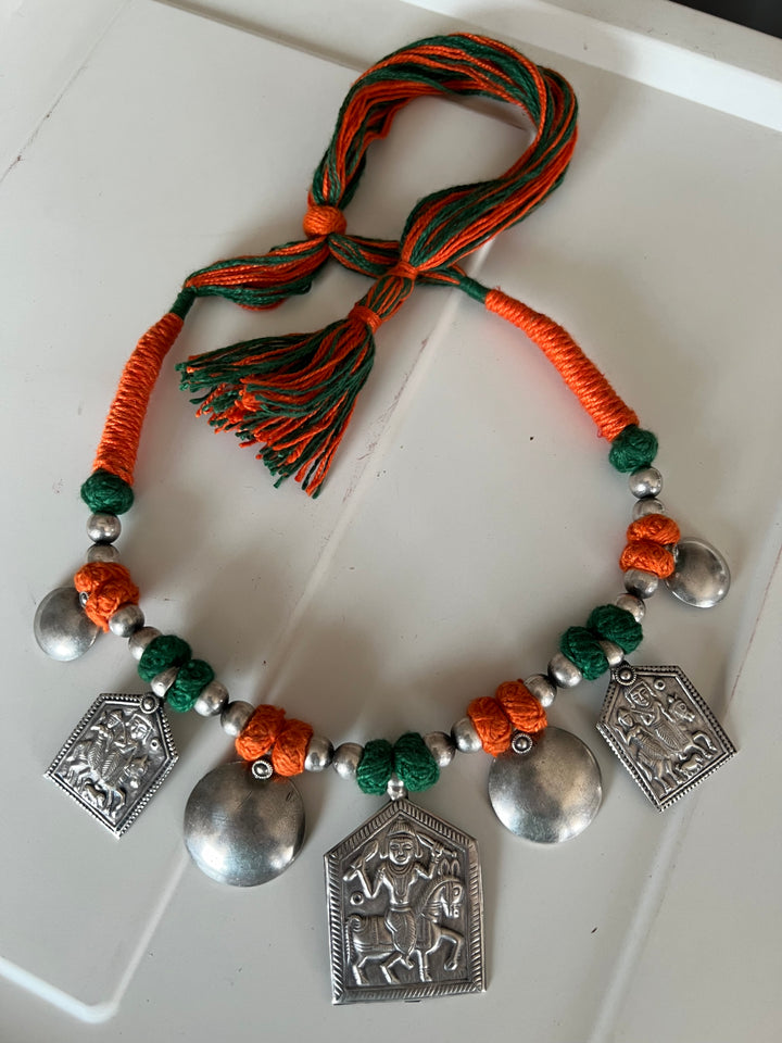 Tribal Pendant Thread Necklace