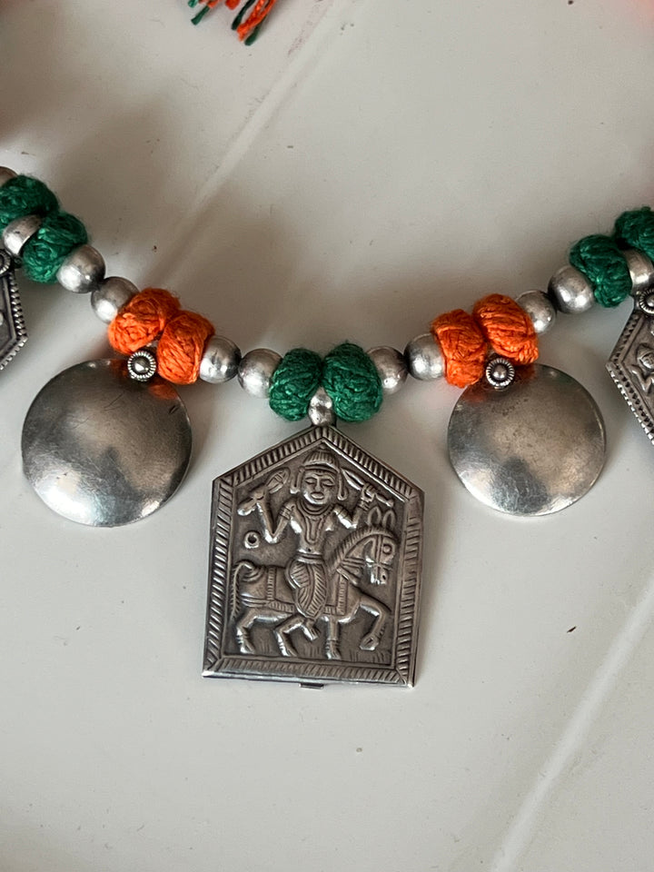 Tribal Pendant Thread Necklace