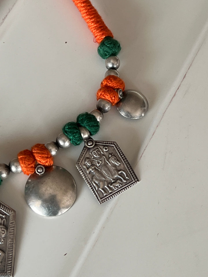 Tribal Pendant Thread Necklace