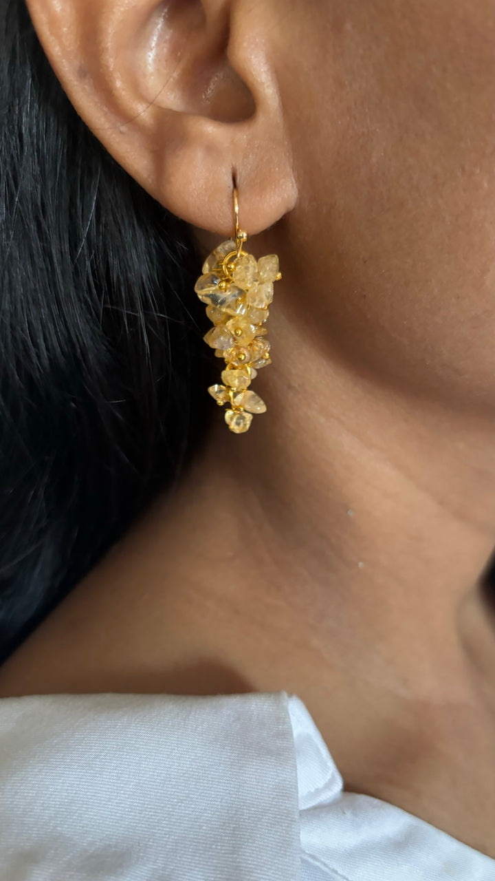 Statement Natural Citrine Earrings