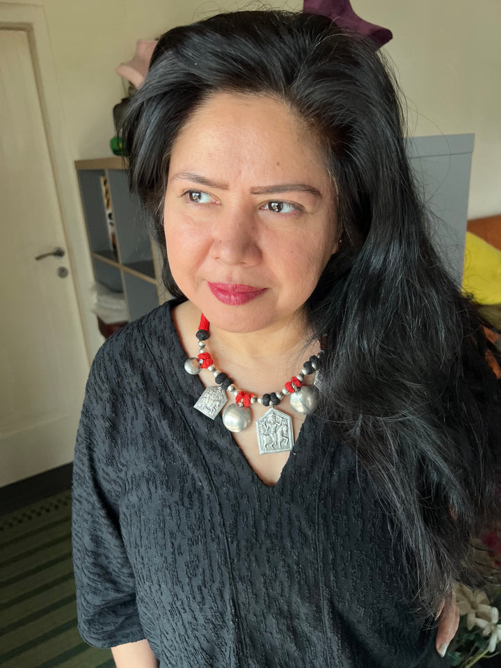 Tribal Pendant Thread Necklace