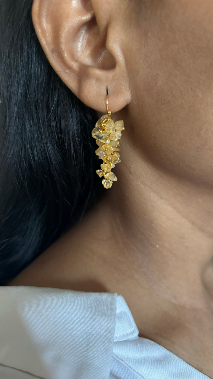 Statement Natural Citrine Earrings