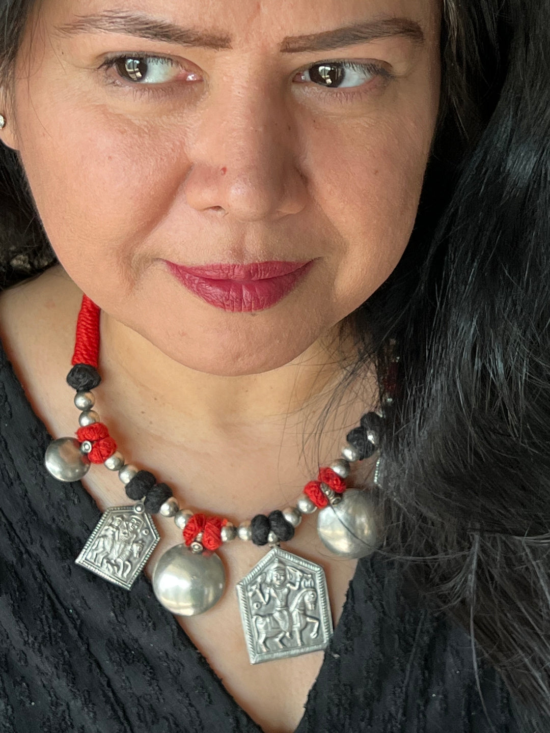 Tribal Pendant Thread Necklace