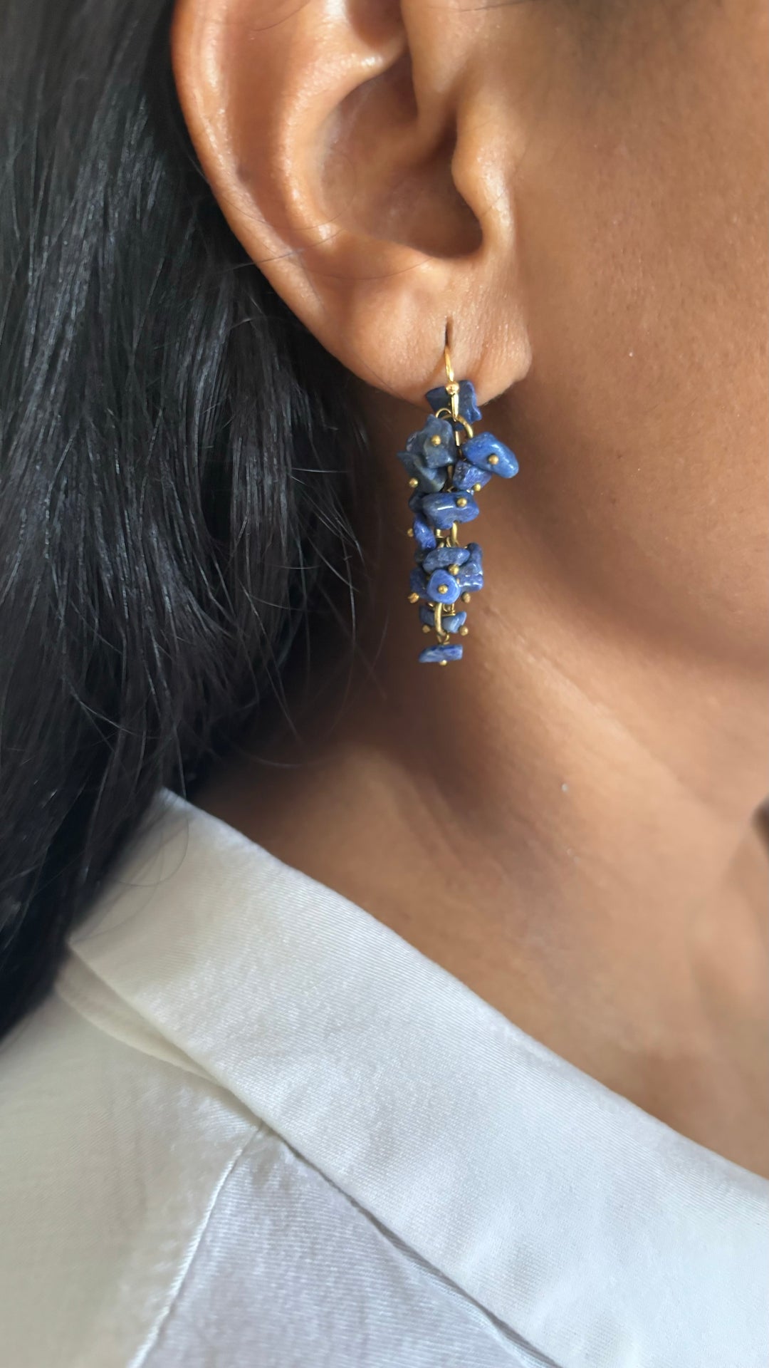 Statement Natural Lapis Lazuli Earrings