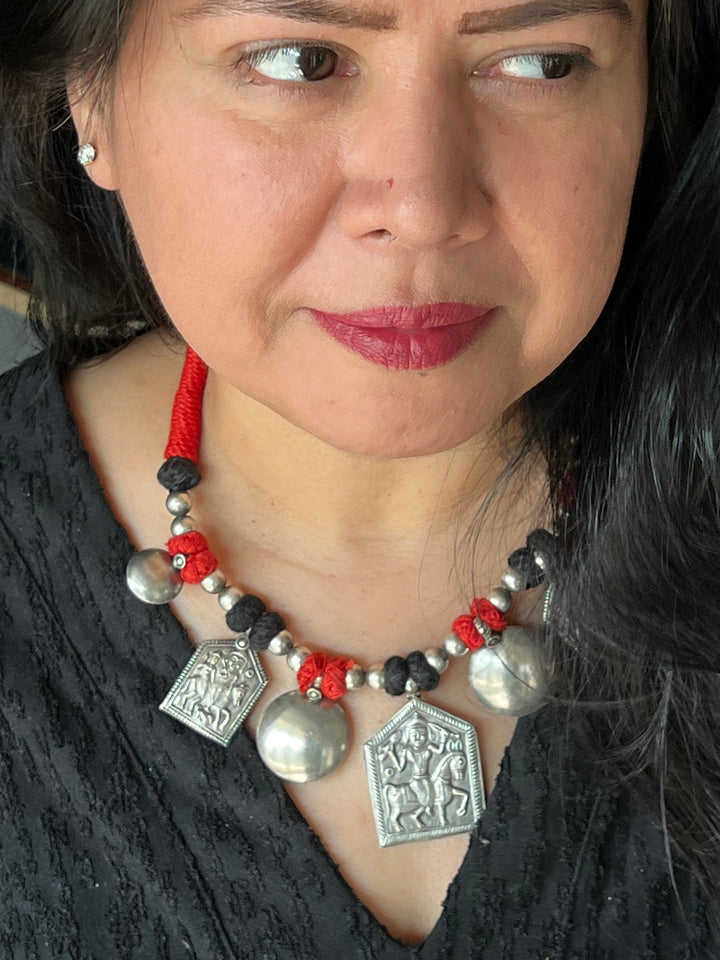 Tribal Pendant Thread Necklace