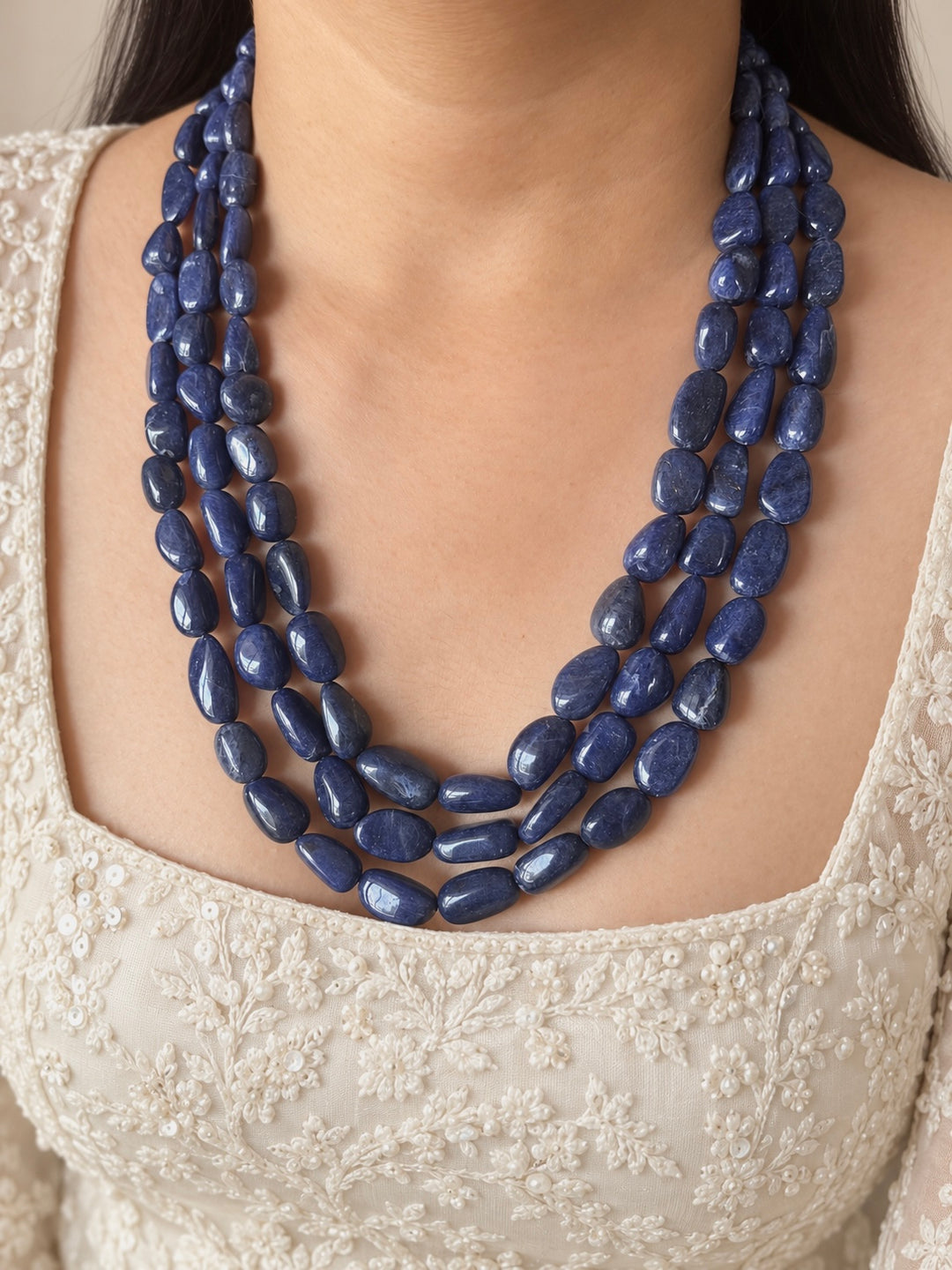 Lapis Lazuli Multistrand Beaded Necklace