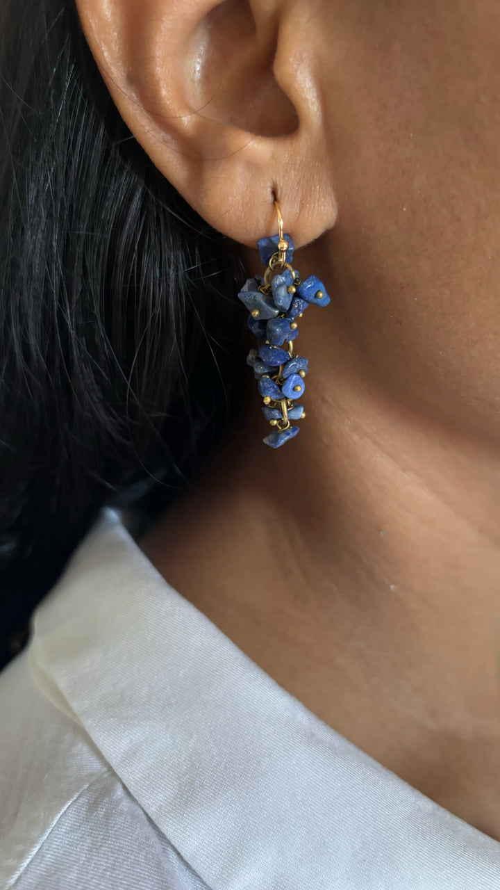 Statement Natural Lapis Lazuli Earrings