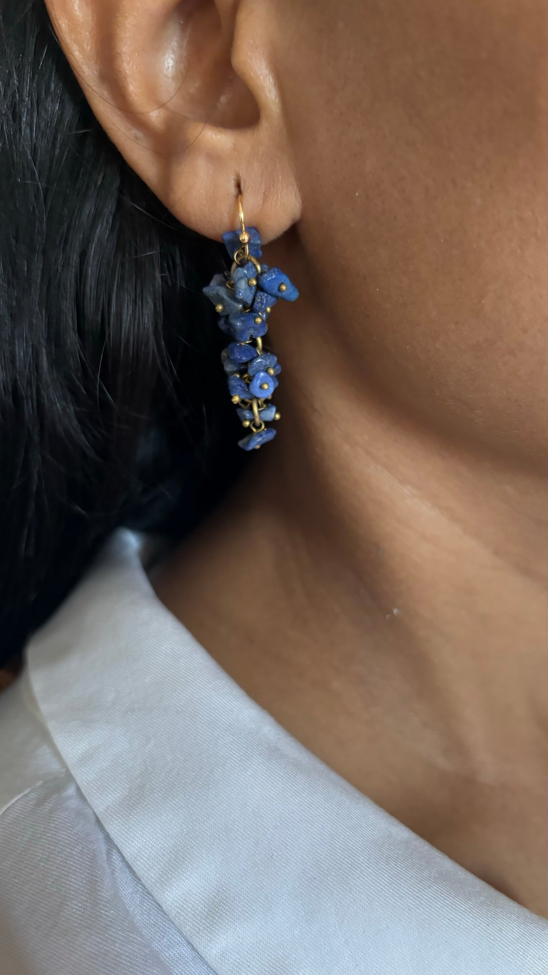 Statement Natural Lapis Lazuli Earrings