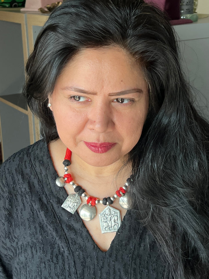 Tribal Pendant Thread Necklace