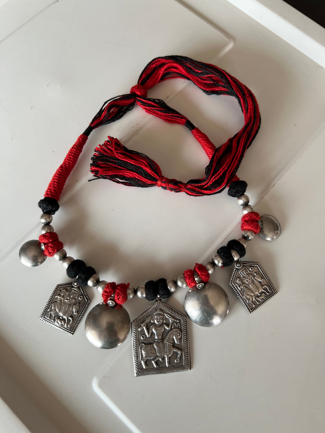 Tribal Pendant Thread Necklace