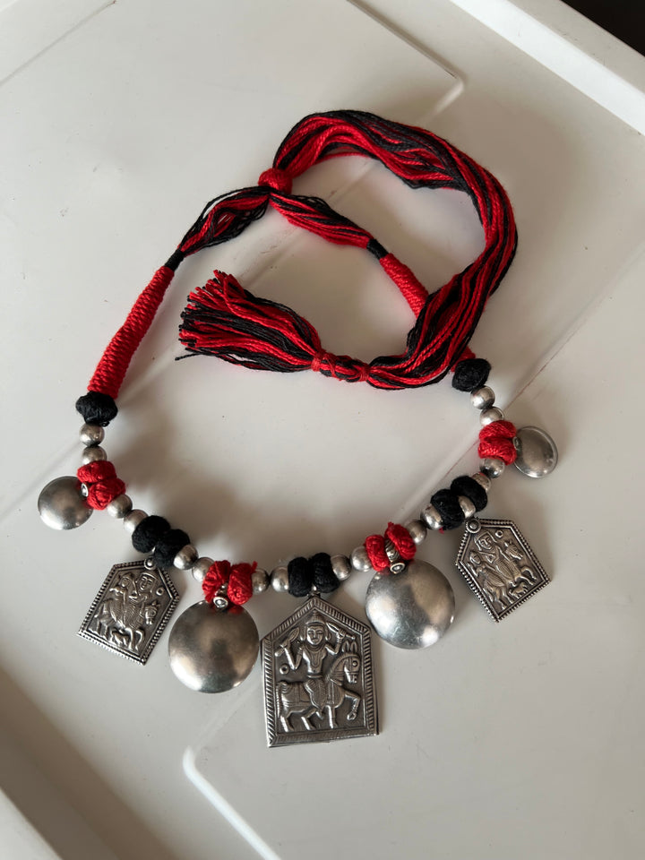 Tribal Pendant Thread Necklace