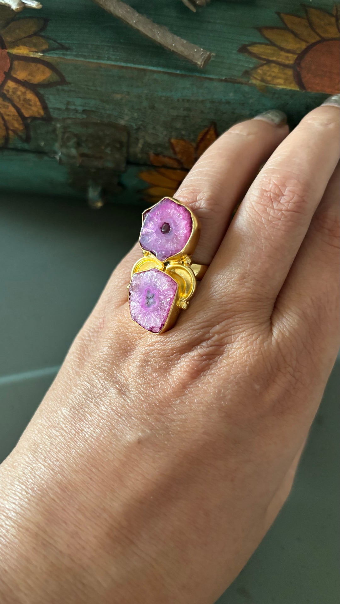 Pink Solar Quartz Ring - A Touch of Timeless Beauty