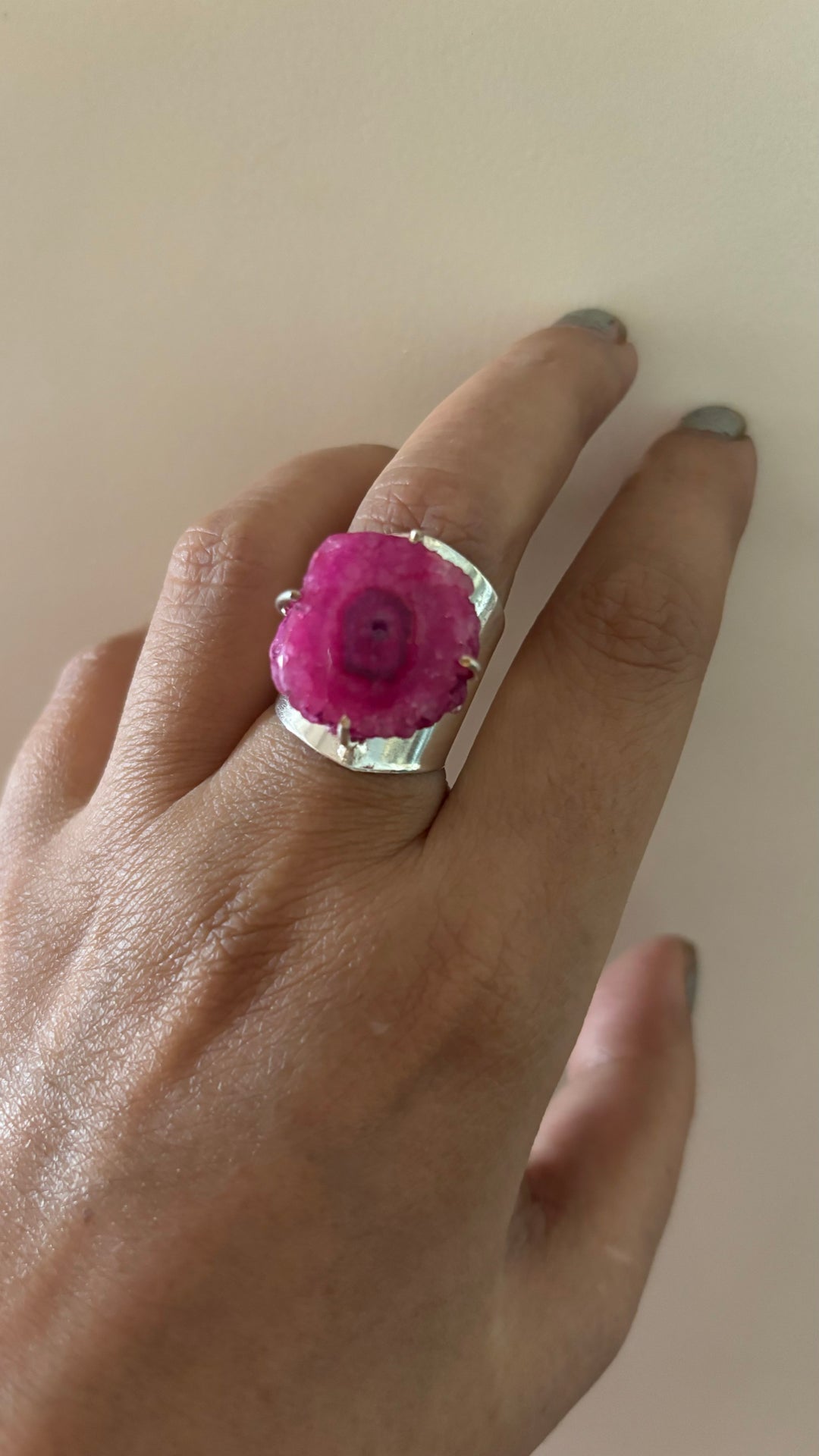 Pink Solar Quartz Ring - A Touch of Timeless Beauty