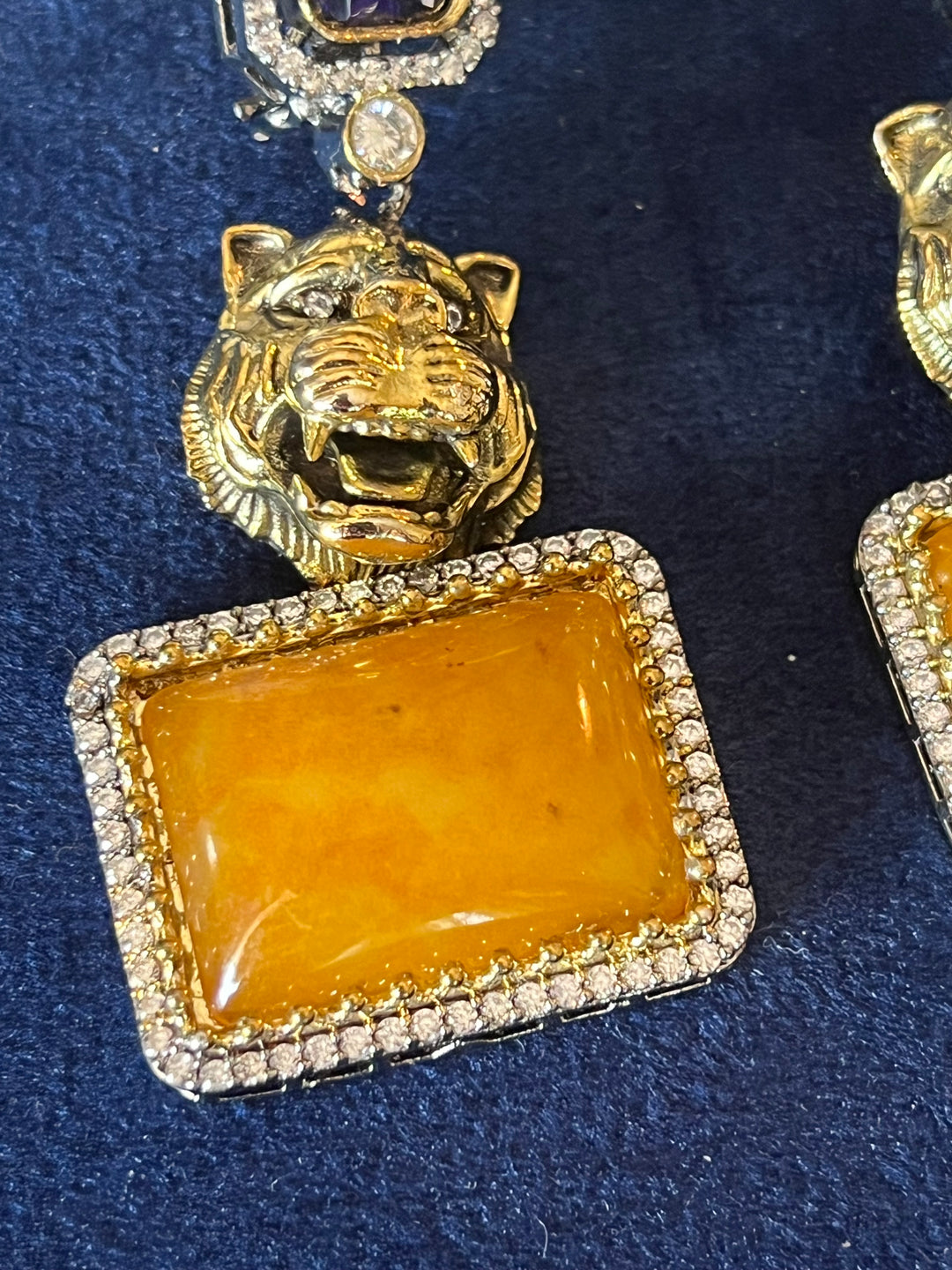 Exquisite Animal Figurine Stone Earrings - Premium Brass & CZ Stones