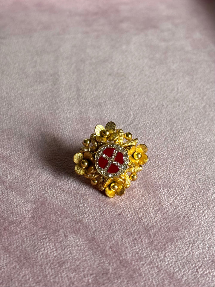 925 Silver Antique CZ Handmade Ring | Adjustable | SHIVKA