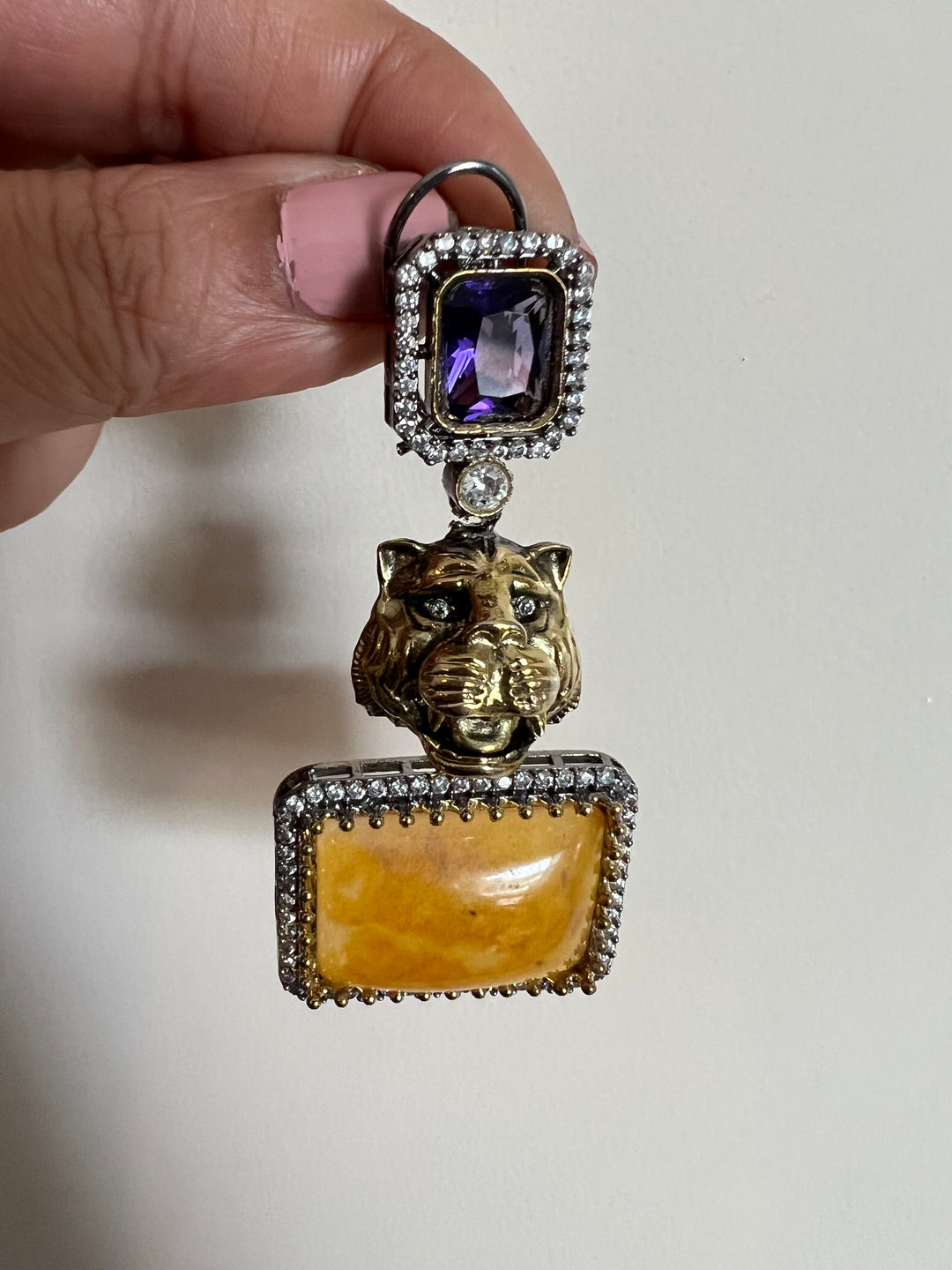 Exquisite Animal Figurine Stone Earrings - Premium Brass & CZ Stones