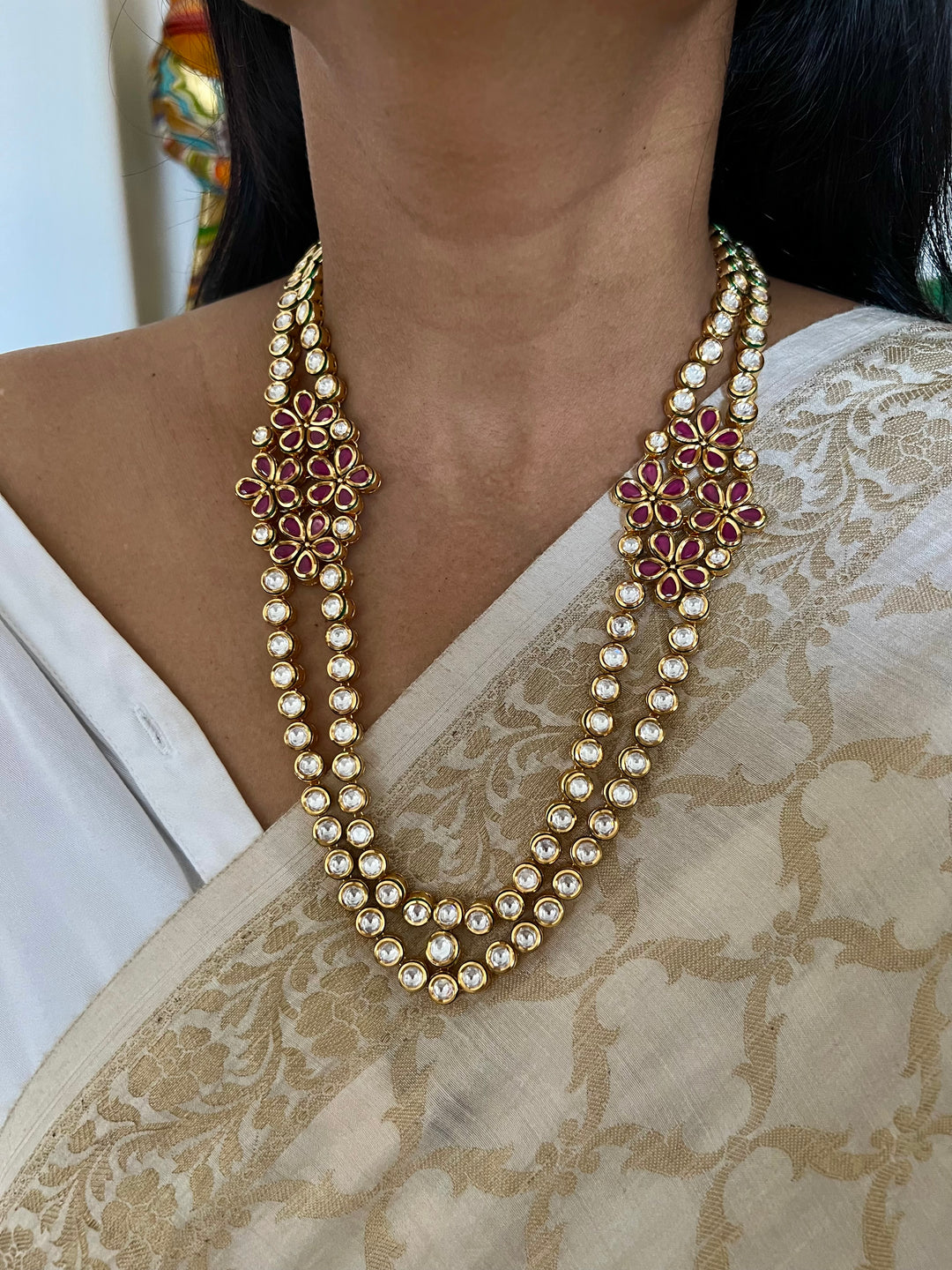 Bikaneri Kundan Necklace with Earrings