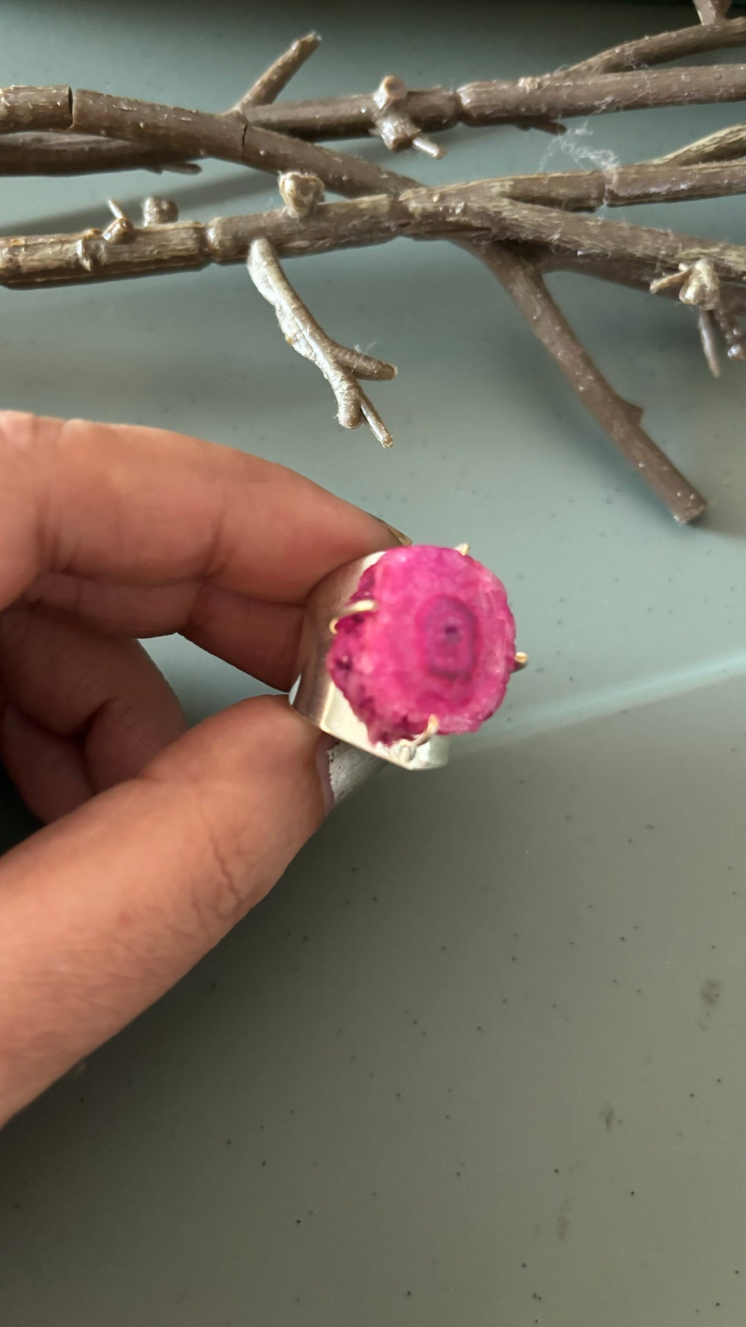 Pink Solar Quartz Ring - A Touch of Timeless Beauty