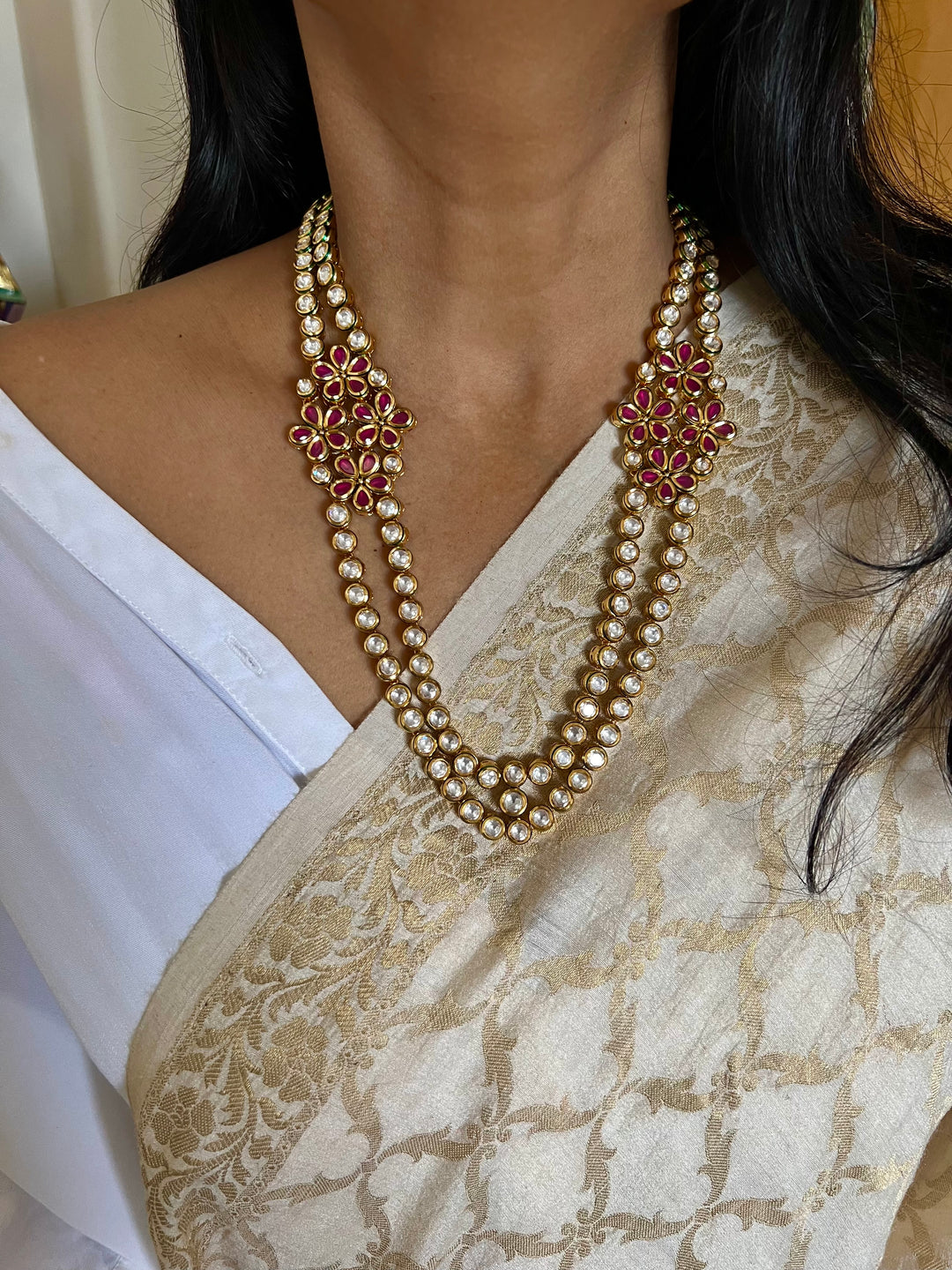 Bikaneri Kundan Necklace with Earrings