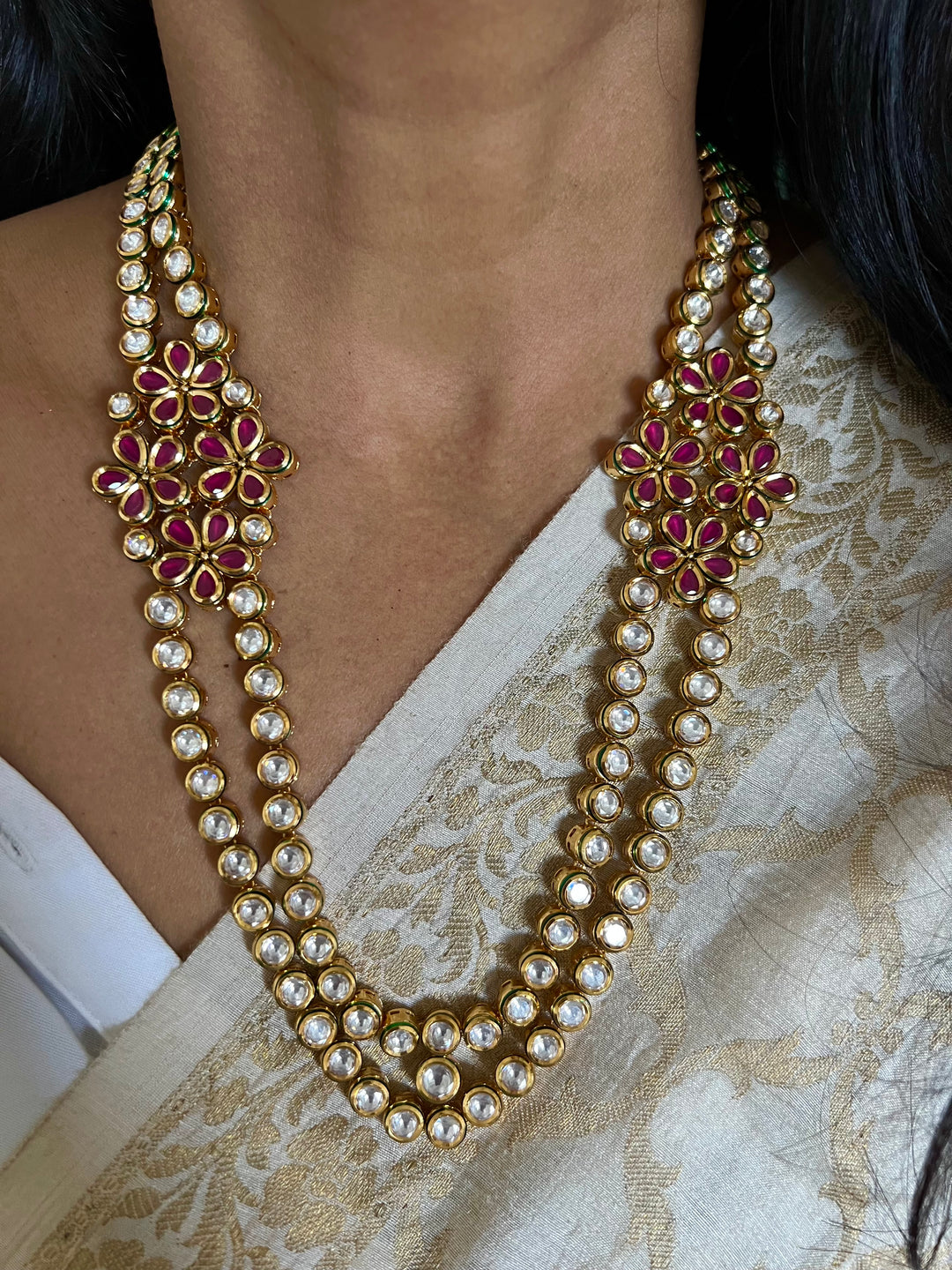 Bikaneri Kundan Necklace with Earrings
