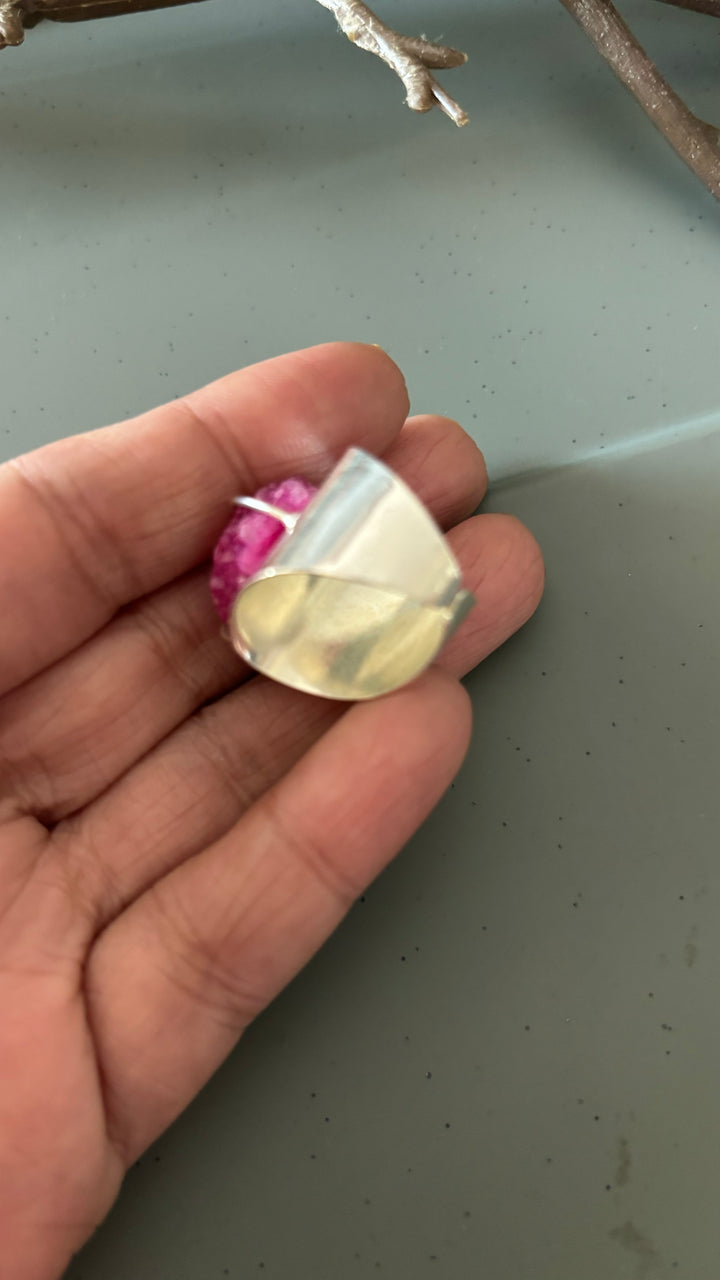 Pink Solar Quartz Ring - A Touch of Timeless Beauty