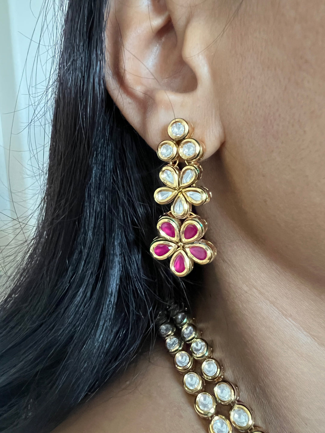Bikaneri Kundan Necklace with Earrings