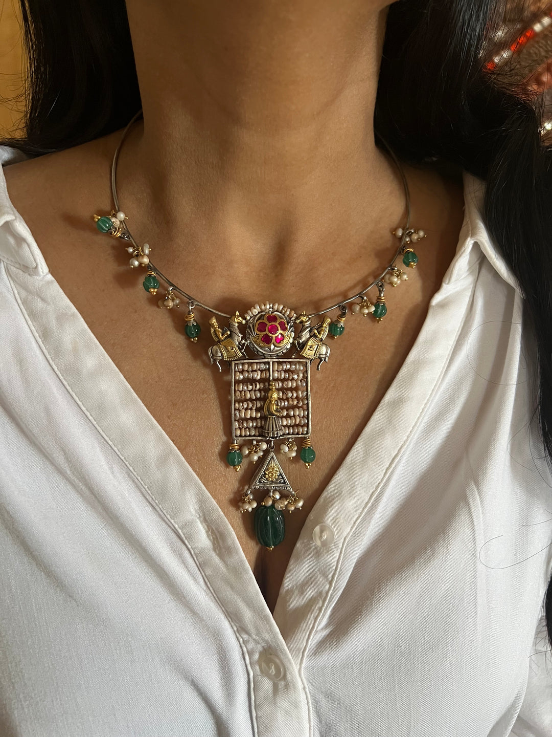 Pure 925 Silver Fusion Collar Necklace