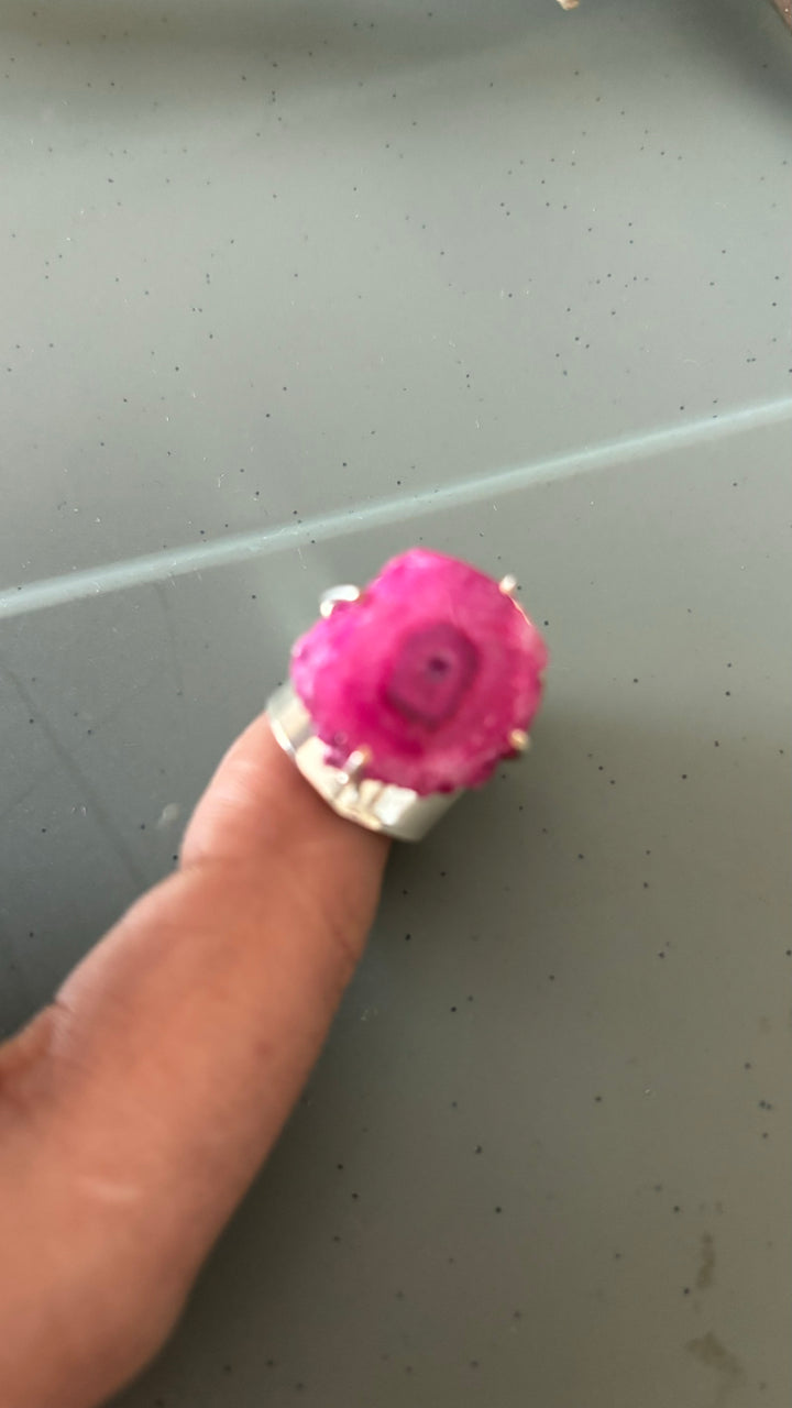Pink Solar Quartz Ring - A Touch of Timeless Beauty