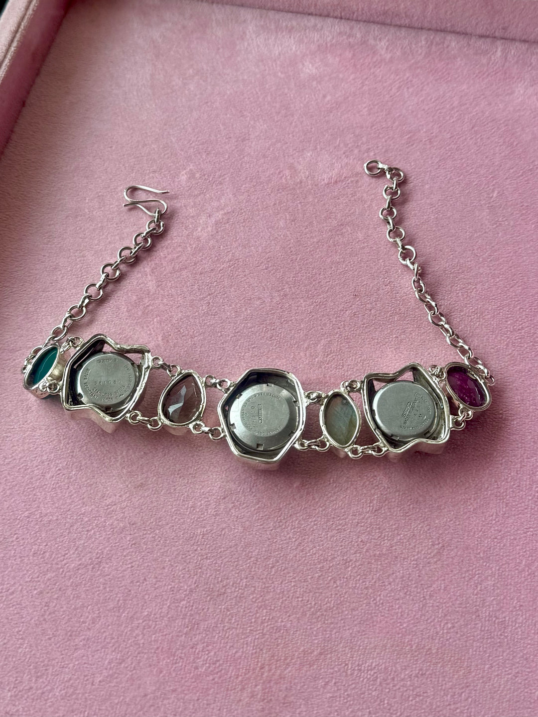 Vintage Three-Watch Gemstone Choker Necklace