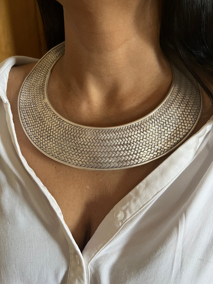 Pure 925 Silver Statement Hasli Necklace
