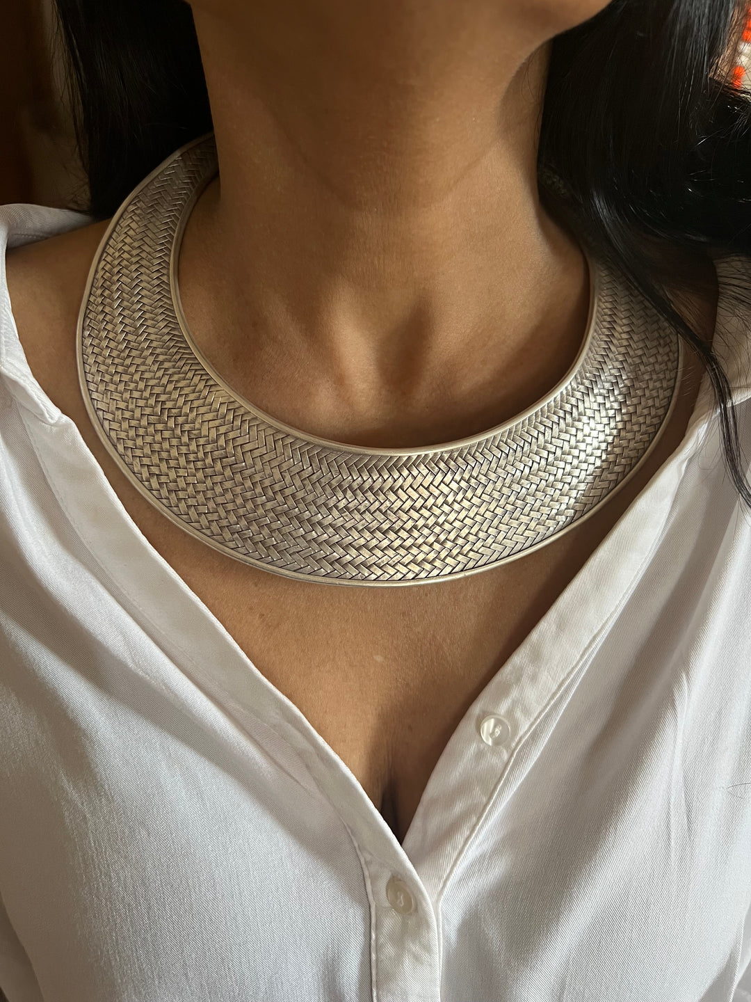 Pure 925 Silver Statement Hasli Necklace