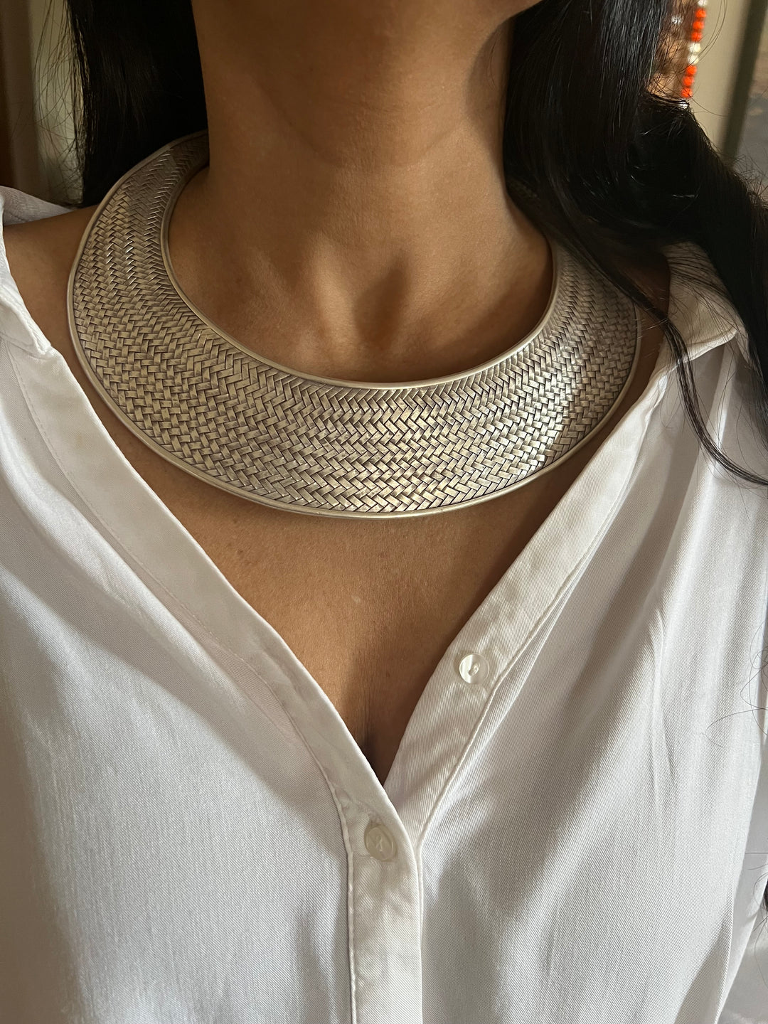 Pure 925 Silver Statement Hasli Necklace