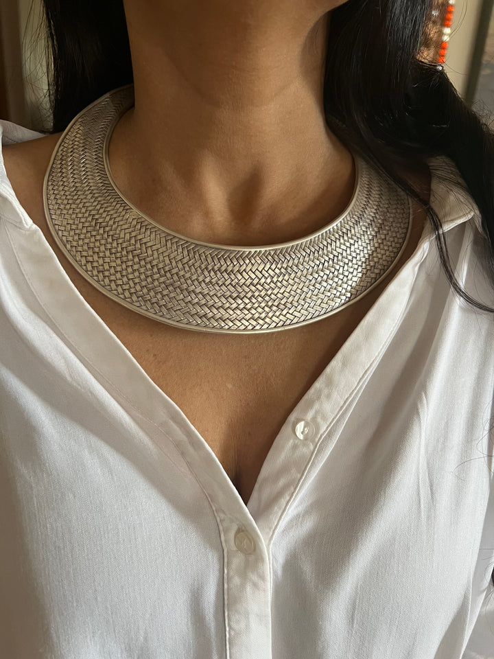 Pure 925 Silver Statement Hasli Necklace