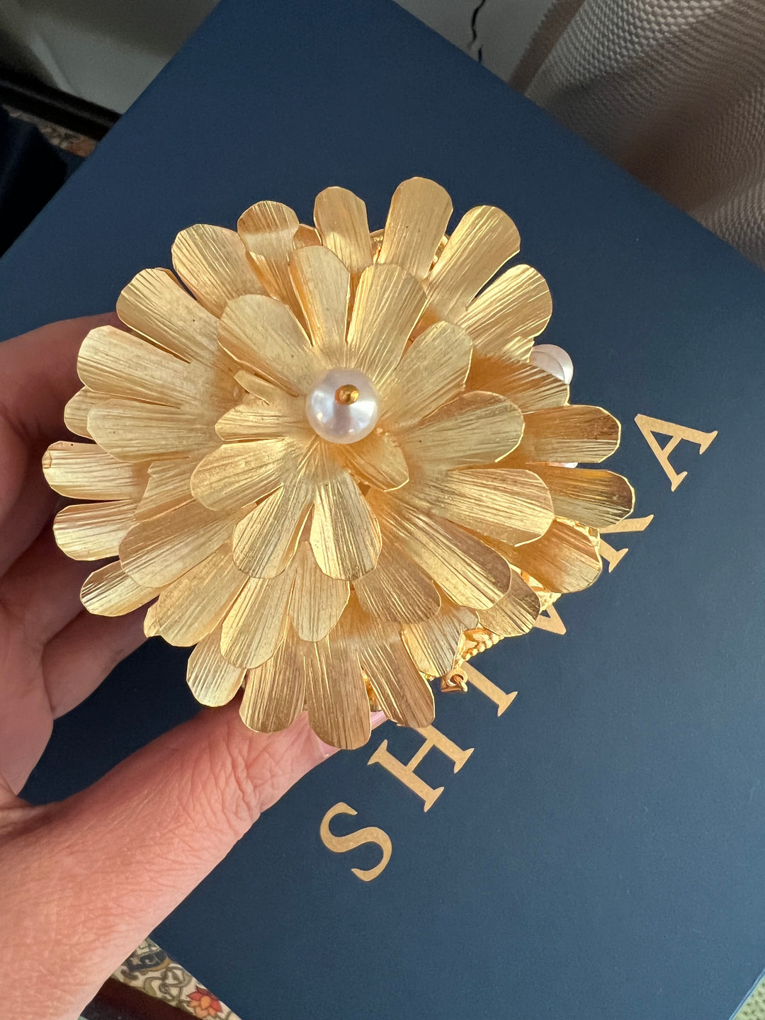 SHIVKA Premium Pearl & Brass Designer Cuff Bracelet Set | Openable Top | Extra Support Clip | Bridal Wedding Jewelry