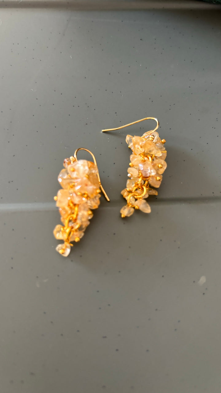 Statement Natural Citrine Earrings
