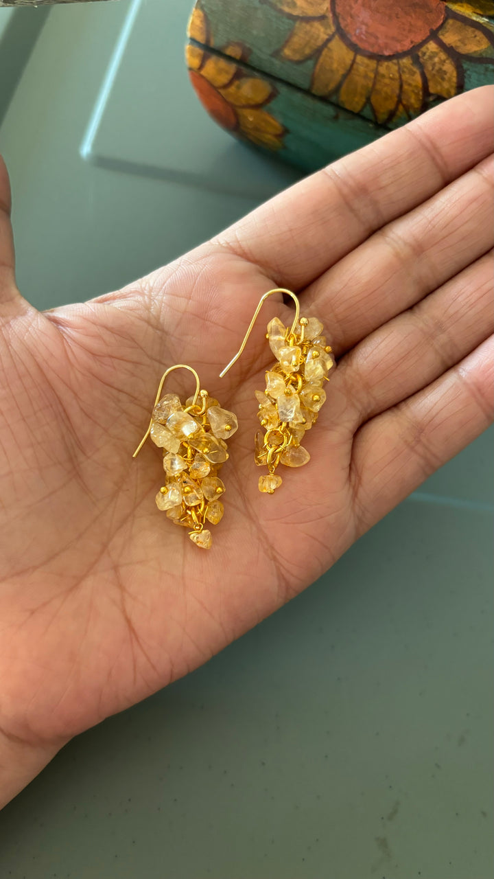 Statement Natural Citrine Earrings