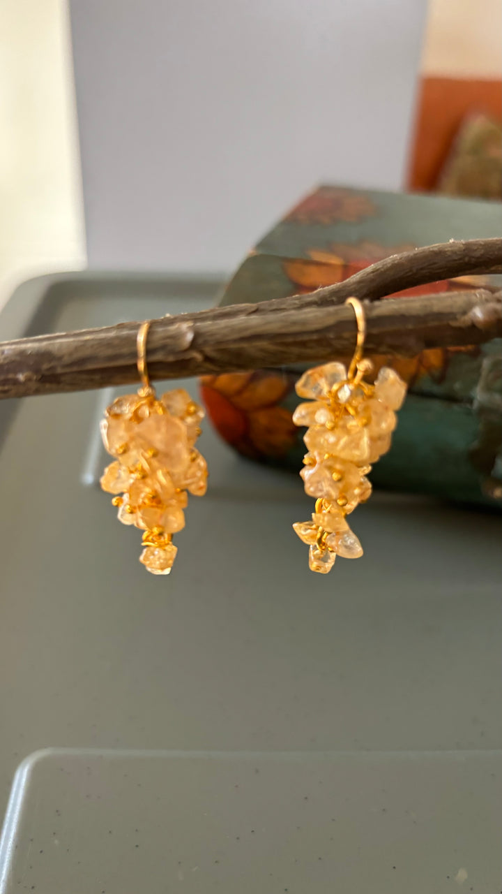Statement Natural Citrine Earrings