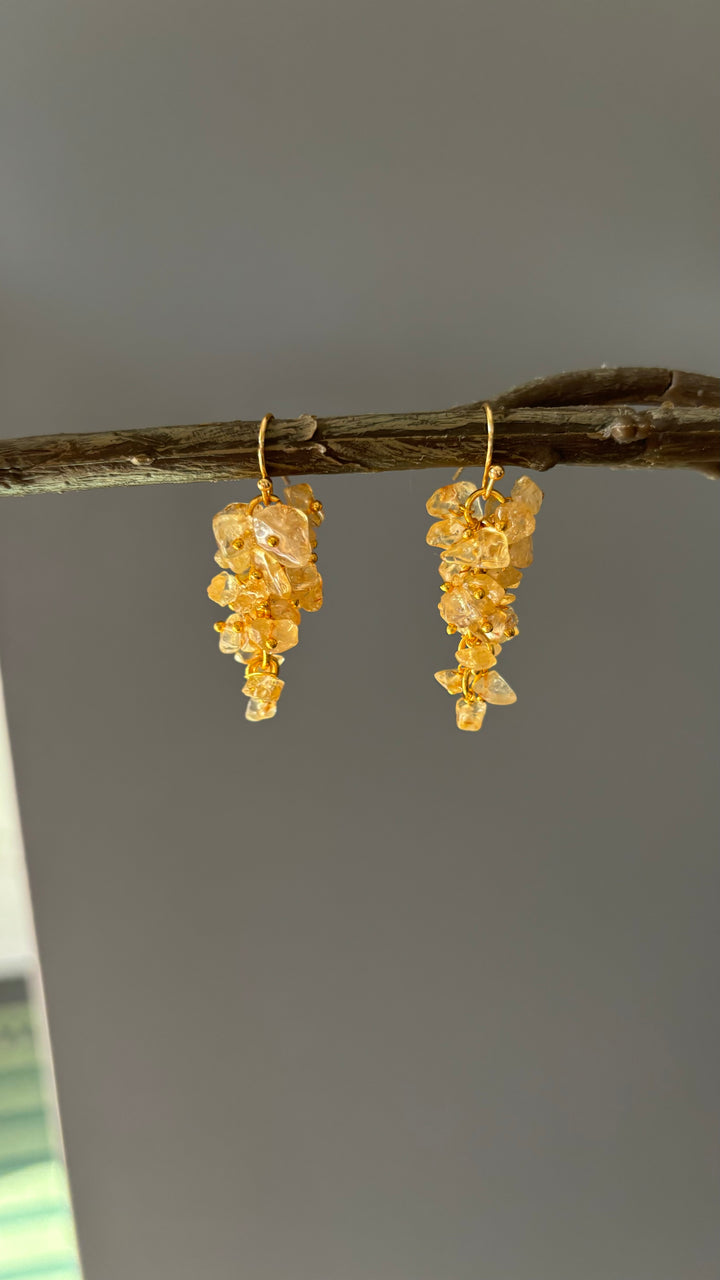 Statement Natural Citrine Earrings