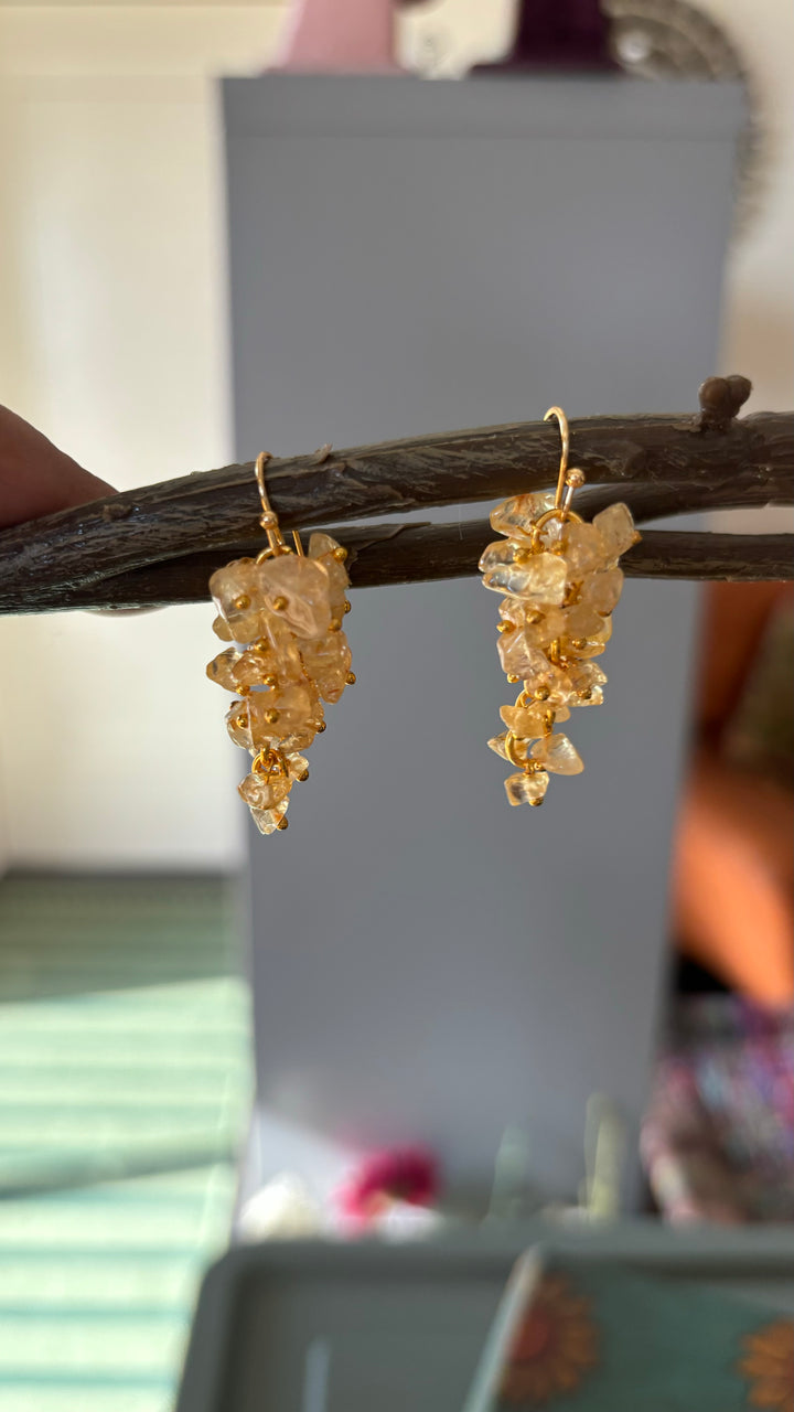Statement Natural Citrine Earrings