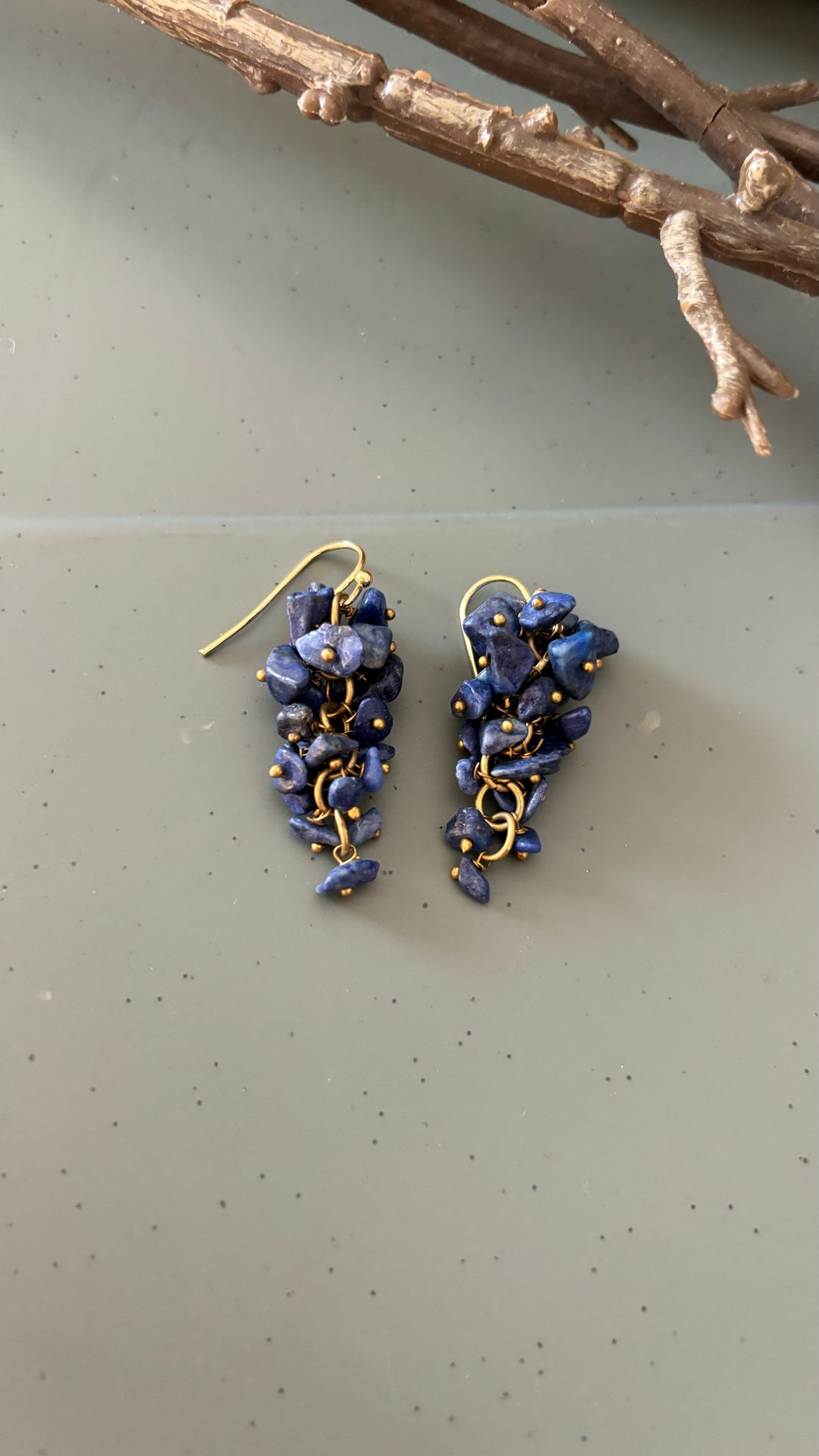 Statement Natural Lapis Lazuli Earrings