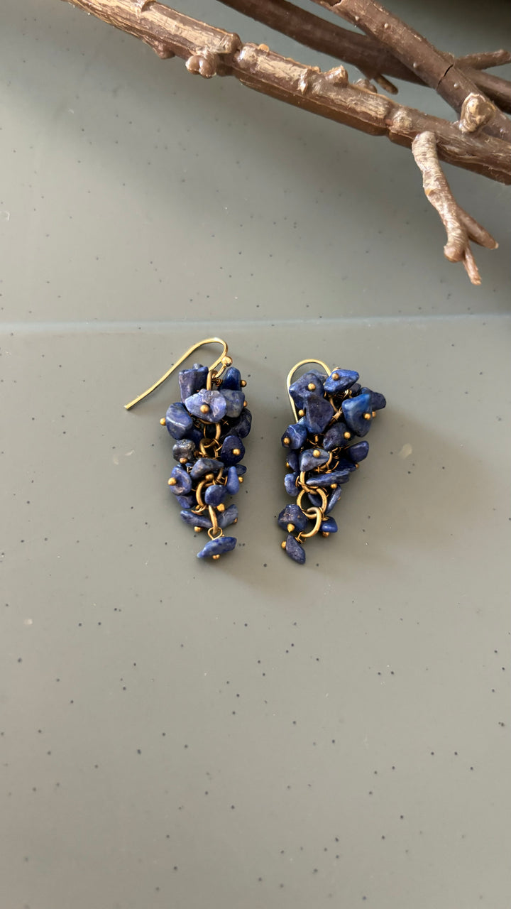 Statement Natural Lapis Lazuli Earrings