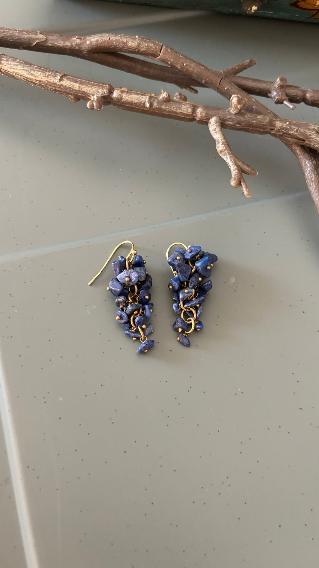 Statement Natural Lapis Lazuli Earrings