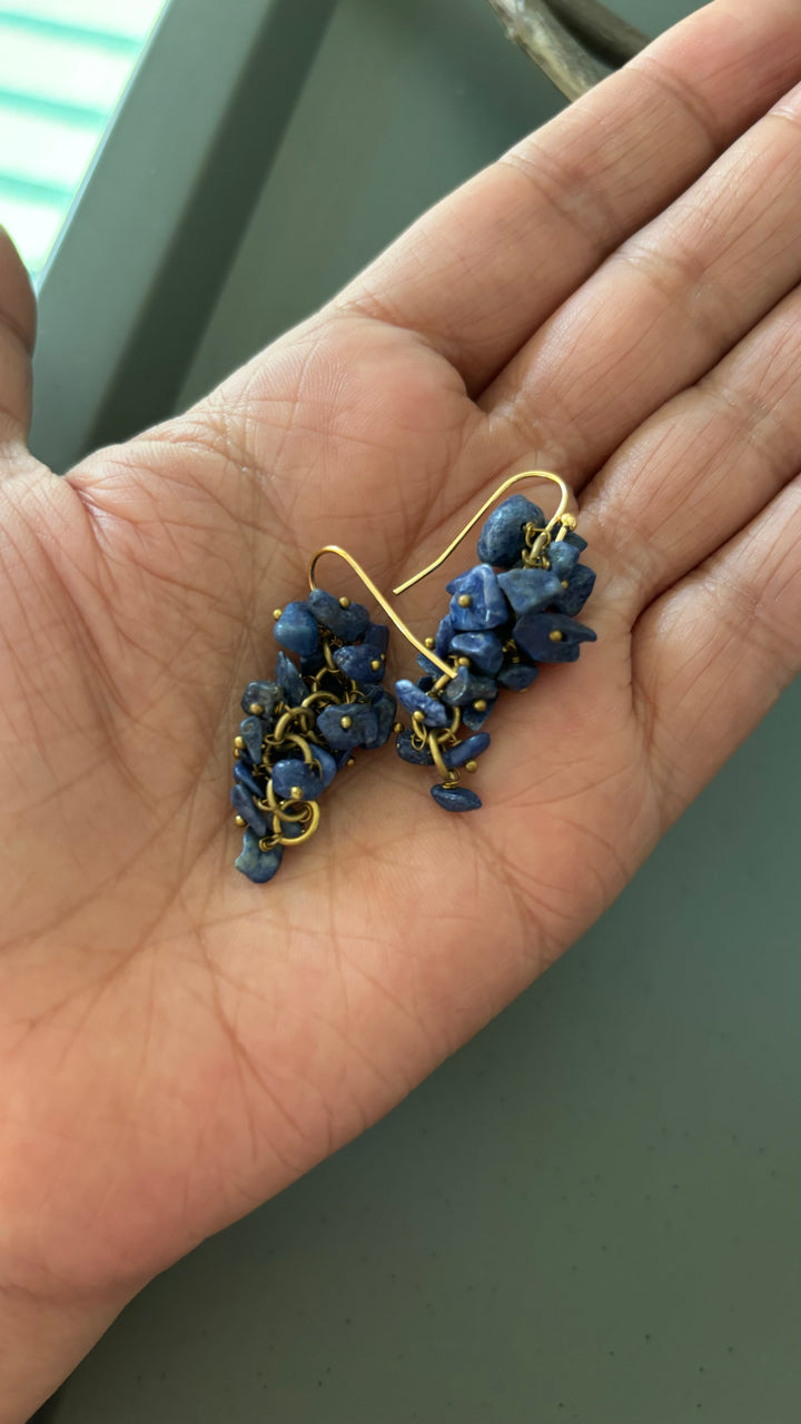 Statement Natural Lapis Lazuli Earrings