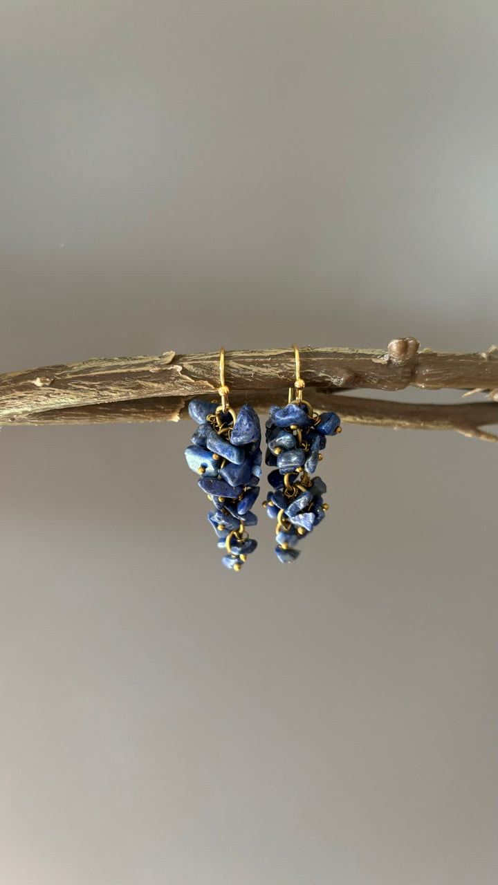 Statement Natural Lapis Lazuli Earrings