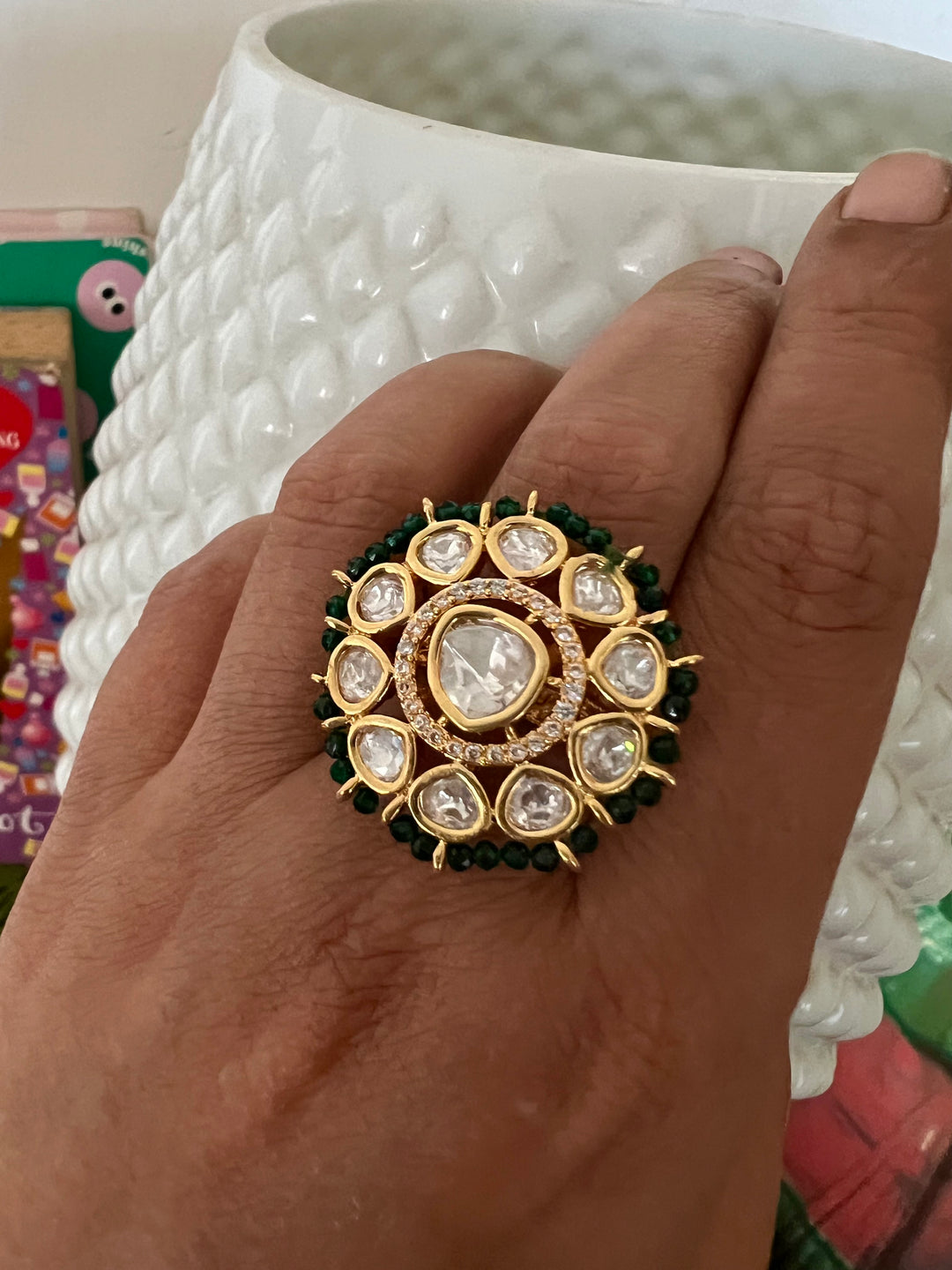 Bridal Uncut Kundan Ring