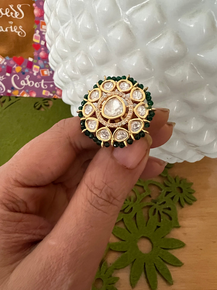 Bridal Uncut Kundan Ring