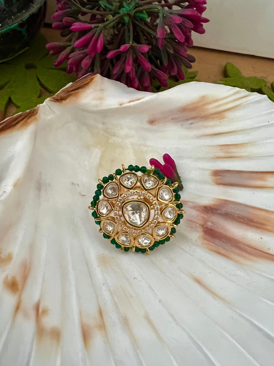 Bridal Uncut Kundan Ring