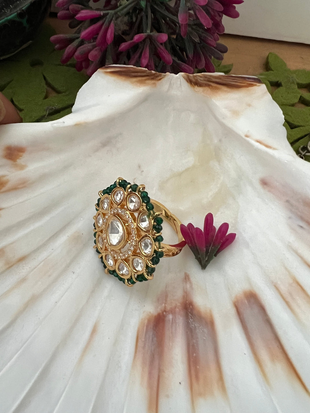 Bridal Uncut Kundan Ring